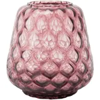 XLBoom Kuro Prism Small Plum – Mondgeblazen glazen vaas met geometrisch patroon – Kleur Plum – Design woonaccessoire