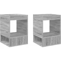vidaXL Bijzettafel 2 st Grijs Sonoma 40 x 40 x 56 cm Bewerkt hout