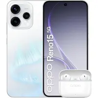 OPPO Reno15 5G, Aurora White, doosverpakking, 16,7 cm (6,59 inch), 8 GB RAM, 512 GB opslag, 50 MP camera, Android 16.0, wit