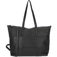 Enrico Benetti Leren Shopper/Schoudertas Sicily Zwart