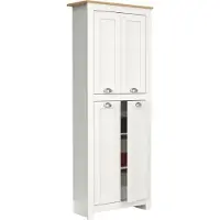 VCM Houten Corridorkast | 5 Compartimenten | Badkamerkast | Afmetingen: H. 184 x B. 72 x D. 32 cm | 4 Draaideuren | Elegante Shell Handvatten - Balusa