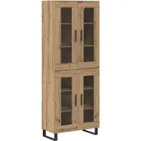 vidaXL Highboard 2 st Artisan Eiken 69,5 x 34 x 180 cm Bewerkt hout