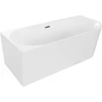 Mexen Mia vrijstaande hoekbad links 170 x 80 , wit, overloop gun metal - 52691708000L-95
