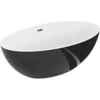 Mexen Nike vrijstaande badkuip 175 x 100 , wit/zwart, overloop gun metal - 54071751075-95