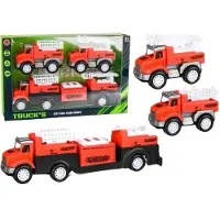 Merk-Pol Merk Brandweerwagen Set met Aanhangwagen en 2 Wagentjes