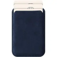 Rosso Avanti Magnetische Kaarthouder | Compatibel met MagSafe en Qi2 | Italiaans Alcantara | Luxe Wallet Pasjeshouder | Blauw