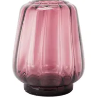 XLBoom Kuro Wave Large Plum - Mondgeblazen glazen vaas – Kleur Plum roze – Design woondecoratie