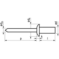 Master Popnagel Stl/Stl 1241 Dicht 4X8Mm 500