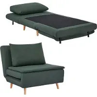 HOMCOM Chair Bed-Polyester, Beukenhout-95L x 90B x 80H cm-Donkergroen