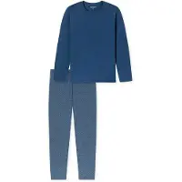 Schiesser Pyjama lang ' Casual Essentials ' navy