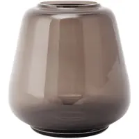 XLBoom Kuro Smooth Small Smokey grijs– Mondgeblazen glazen vaas Ø 22,5 cm - Design interieuraccessoire