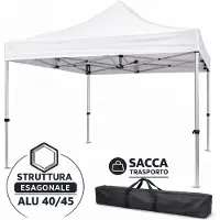Divina Garden Market-Pro 3x3 Opvouwbaar Gazebo Aluminium Wit
