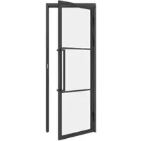 Inova complete glazen binnendeur - 90,2 x 201,7 - helder - 3 vakken - scharnieren rechts-incl. kozijn