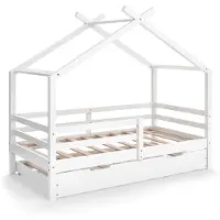 VitaliSpa Huisbed Luni Wit 160 x 80 cm met uitschuifbaar logeerbed, Model 57924