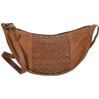Enrico Benetti Leren Moon Bag Schoudertas Sicily Cognac