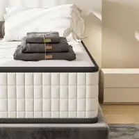 DEWINNER matras, 90 x 190 cm, matras voor 1 persoon (dikte 22 cm) + beddengoed + hoeslaken + kussensloop, geschikt voor logeerkamers