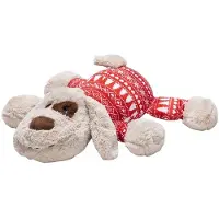 Beeztees Kerst XL-Knuffel Comet - Hondenspeelgoed - Pluche - Wit/Rood - 45x46x13cm