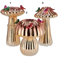 Daan Kromhout Design - vogelvaas - vaas - goud - paddenstoel - H18 cm - Ø16 cm - u ontvang nr. 2 van de foto !
