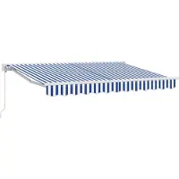 vidaXL Zonnescherm Frame Blauw en Wit 250 x 200 cm