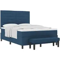 vidaXL Boxspring bed met hoofdeinde Blauw 140 x 200 cm Stof