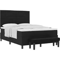 vidaXL Boxspring bed met hoofdeinde Zwart 140 x 200 cm Stof