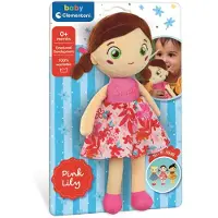 Clementoni Baby Soft Doll Pink Lily - Zachte Knuffelpop - Pluche Knuffels - Sensorisch Interactief Speelgoed vanaf 0 Maanden