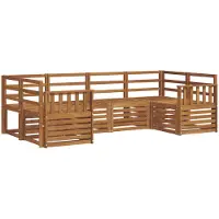 vidaXL Buiten bank set 6 st Naturel