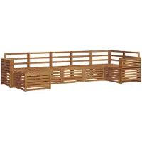 vidaXL Buiten bank set 7 st Naturel