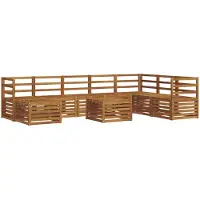 vidaXL Buiten bank set 9 st Naturel