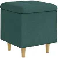 vidaXL Ottoman met opslag Donkergroen 40 x 40 x 45 cm Stof
