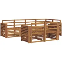 vidaXL Buiten bank set 7 st Naturel Polyester