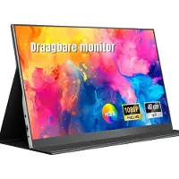 DNA Professionele Portable Monitor - Draagbare Monitor - Portable Monitor voor Laptop - USB-C & HDMI - 15.6 Inch Full HD IPS - Zwart - 41cm x 27cm x 6cm