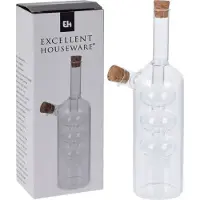 Eh Excellent Houseware Azijn/olie fles met schenktuit 300ml - Glas - Olie- en azijnstellen
