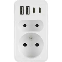 PLAST-ROL R-2/2CA/K - Elektrische Verdeeldoos - 2xUSB-A - 2xUSB-C - Wit