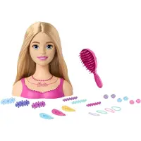 Barbie KapKop Met 21 Accessoires - Blond Haar - 5565142 - Haarstyling - Stylinghoofd - Mattel