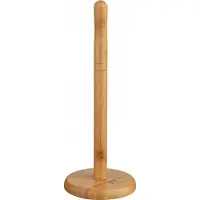 5 Five Ronde keukenrolhouder naturel 12,5 x 32 cm van bamboe hout - Keukenrolhouders