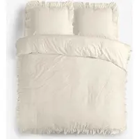 Royal Textile dekbedovertrek Ruffles - Crème - Microvezel - 240x220