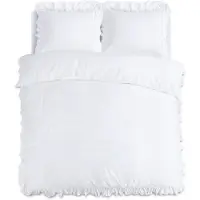 Sleeptime dekbedovertrek Ruffles - Wit - Microvezel - 240x220