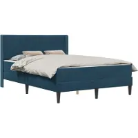 vidaXL Bedframe met matras met hoofdeinde Blauw 160 x 200 cm Fluweel
