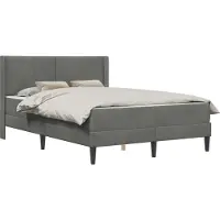 vidaXL Bedframe met matras Donkergrijs 140 x 200 cm Fluweel