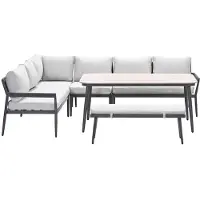 Garden Impressions Tineo lounge dining set 6-delig - donker grijs