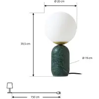 LINDBY Tafellampe , Lennes, Groen, Woonkamer, Marmer, Modern