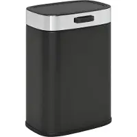HOMCOM Vuilnisbak Roestvrij staal, Kunststof 21,5L x 19,5B x 30H cm Zwart