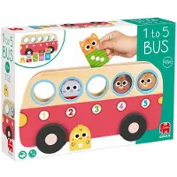 Goula Educatief speelgoed - - Telbus 1 tot 5 - Hout - 5 figuren - Autocorrectiesysteem