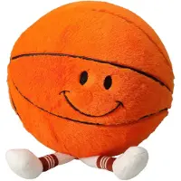 Koopman Opblaasbare basketbal knuffel pluche speelgoed 23cm met pomp.