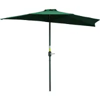 Outsunny Half Terrasparasol - Polyester - 293x150x249cm - Groen