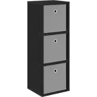 vidaXL Dressoir met lade Zwart Eiken 30,5 x 27 x 84,5 cm