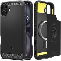 Spigen Rugged Armor MagSafe iPhone 16 Plus Hoesje Zwart
