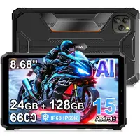 Blackview Tablet Active 5 - 128GB ROM - 8,68 inch - Android 15 - 6600mAh - BT 5,2 - Dual SIM 4G - IP68/IP69K - GPS - OTG - NFC - Zwart