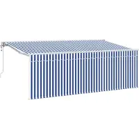 vidaXL Uitschuifbare luifel Blauw 350 x 200 cm Stof